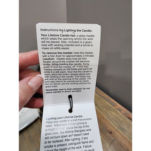 White River Blue FLORAL CYLINDER Lifetime Oil Candle 12.5" x 3.5" - Picture 11 of 12